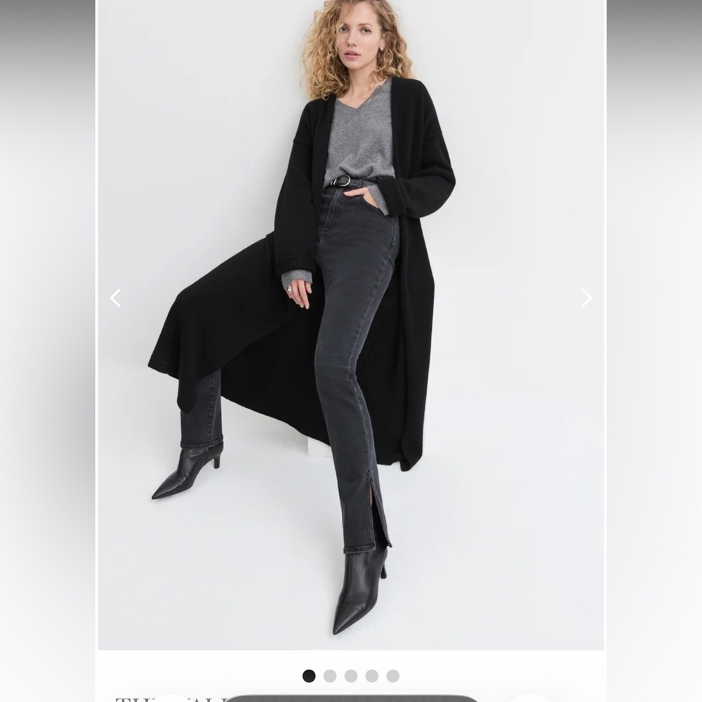 Favorite Daughter Black Boot-Cut Split-Hem Jeans